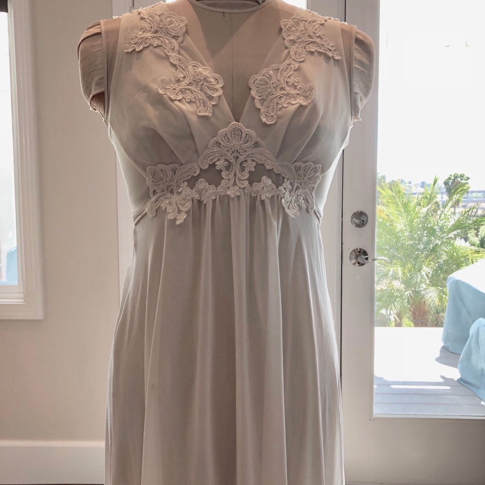 Flora Nikrooz L long embroidered chemise NEW